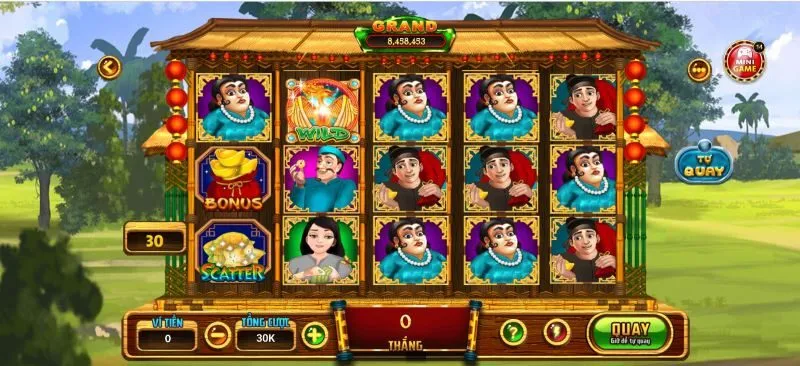 Khám Phá Game Ăn Khế Trả Vàng - Tựa Game Nổ Hũ Hàng Đầu (Phiên Bản 4) Giữ nút “Quay” để chọn chế độ quay thưởng tự động.