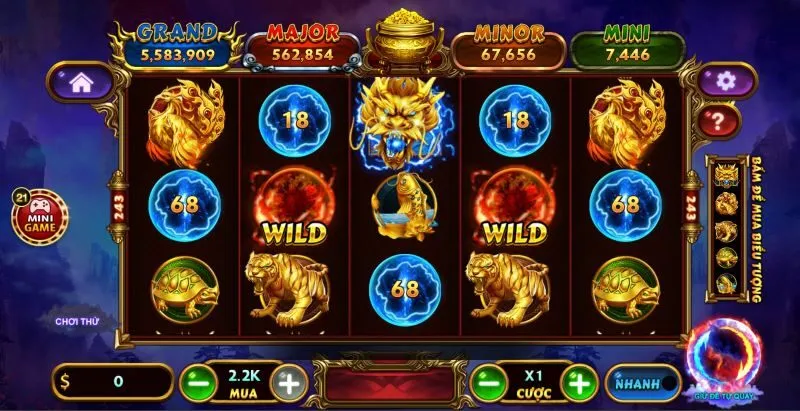Kho Báu Tứ Linh - Trò Chơi Slots Siêu Hot Tại Olybet 3 Các biểu tượng trong hũ thưởng của kho báu tứ linh tại Olybet