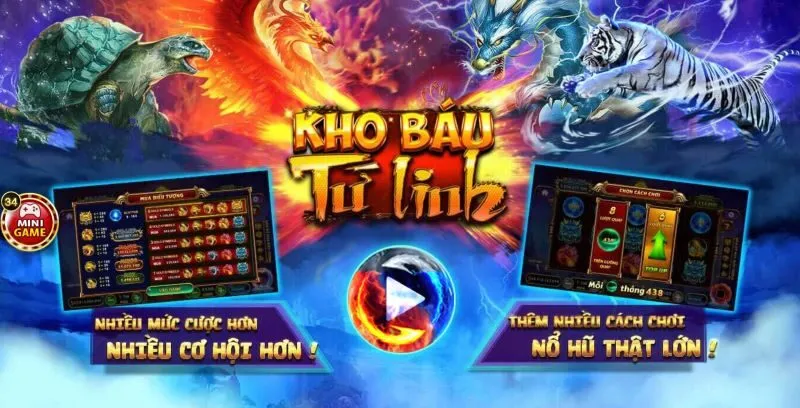 Kho Báu Tứ Linh - Trò Chơi Slots Siêu Hot Tại Olybet 2 {3}